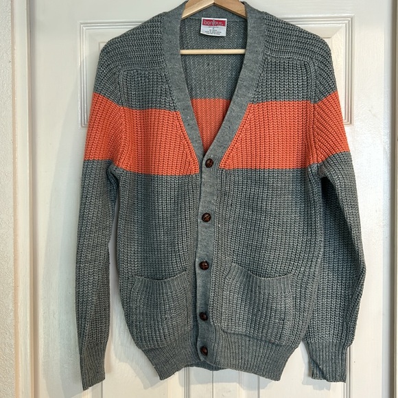 VTG 90s Striped Cartigan - Picture 2 of 4